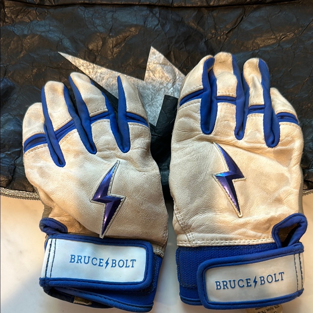 Bruce Bolt Blue and Cream Gloves